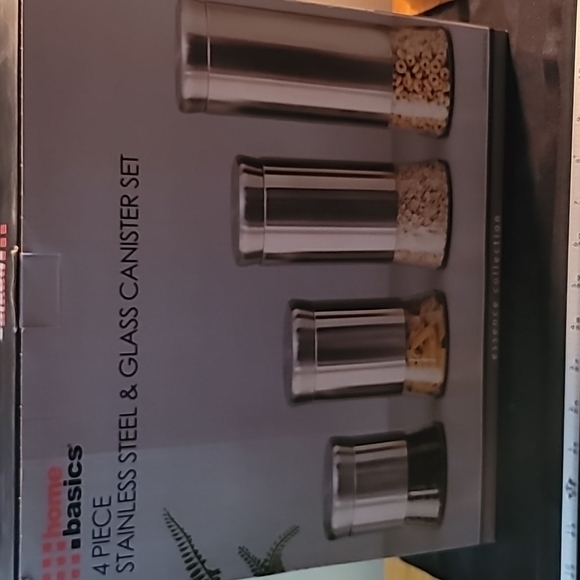 NWT 3 piece glass and stainless steel container set 3 sizes screw tops homebasic - Picture 6 of 13